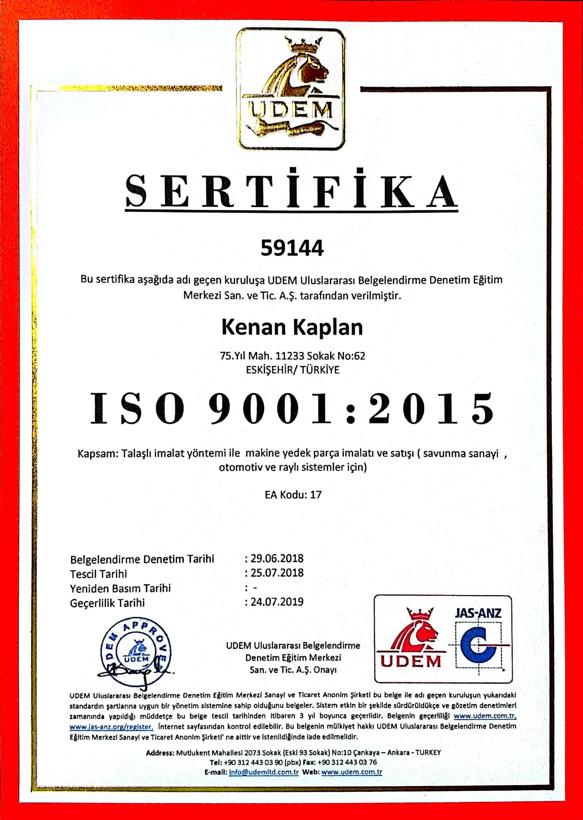 Es Kaplan Torna Makine Sanayi